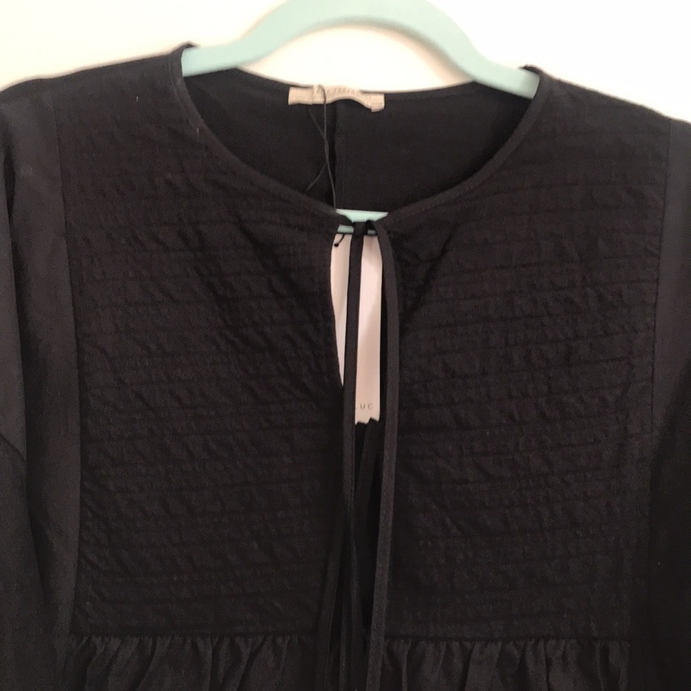 Zara Trafaluc Tunic BoHo hobo Peasant size S Black long sleeve NWT - Picture 2 of 3
